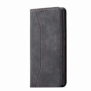Magneetti Fancy Case Kotelo Samsung Galaxy S22 + (S22 Plus) Kotelo Lompakko Kortinhaltija Musta