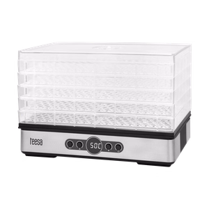 TEESA sieni-, vihannes- ja hedelmäkuivuri, 400 W, 5 ritilää, näyttö, ilmankierto