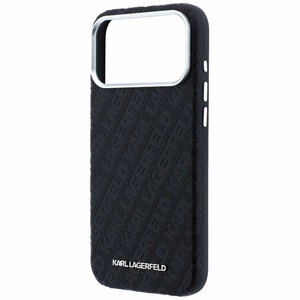 Karl Lagerfeld PU Grained Allover Semi Wrap MagSafe -suojakuori Apple iPhone 18 Pro Max -puhelimelle, musta