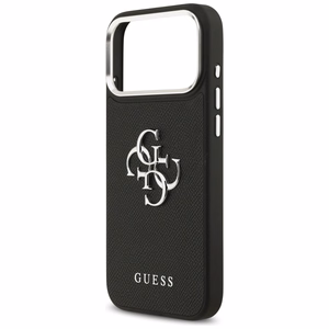 Guess Grained Big 4G Classic Logo Suojakuori iPhone 17 Pro Max:lle - Musta