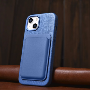 iCarer Litchi Premium Nahkakotelo iPhone 14 Plus Magneettinen nahkakotelo MagSafe vaaleansininen (WMI14220711-LB)