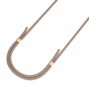 3mk EasyClip Elite puhelimen kaulahihna, Taupe (kultaiset osat)