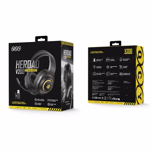 QCY Heroad V200 Tri-Mode Gaming-Kuulokkeet 7.1 Äänellä, 240h Akulla ja Irrotettavalla Mikrofonilla - Musta