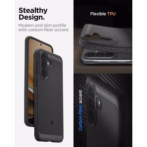 Spigen Rugged Armor -suojakuori Samsung Galaxy A57 5G:lle - musta
