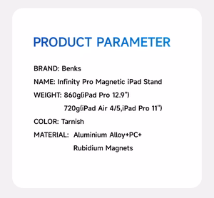 Benks pöytäpidike tabletille L43 Infinity Pro magneettinen tummanharmaa