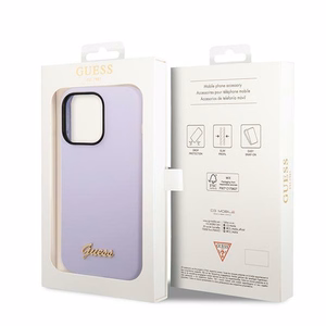 Guess GUHCP14XSLSMU iPhone 14 Pro Max 6.7" violetti / violetti kova kotelo Silikoni Vintage Gold Logo