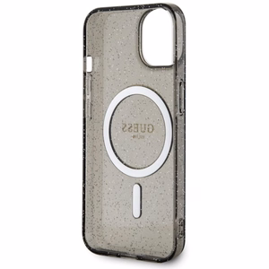 Guess GUHMP14MHCMCGK iPhone 14 Plus 6.7 musta/musta suojakuori Glitter Gold MagSafe