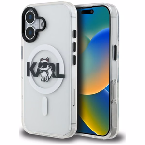 Karl Lagerfeld IML Choupette Sketch Logo MagSafe Suojakuori iPhone 16 - läpinäkyvä