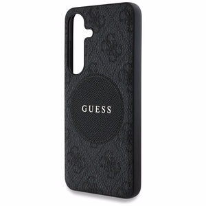 Guess HC MagSafe PU 4G Circle Classic Logo Suojakuori Samsung Galaxy S25:lle musta