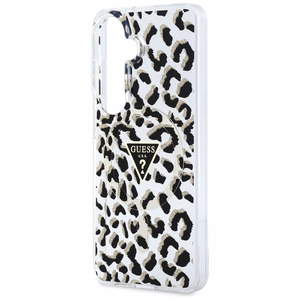 Guess Suojakuori IML Leopard Print Triangle MagSafe Samsung Galaxy S26 -puhelimelle musta