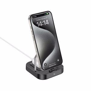 Pöytälaturi Hoco 2in1 USB-C PD QC 3A 30W + langaton lataus 5W CQ16B - musta
