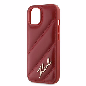 Karl Lagerfeld Diagonal Quilted Script Suojakuori iPhone 15 / 14 / 13:lle - punainen