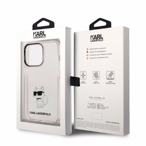 Karl Lagerfeld KLHCP14LHNCHTCP iPhone 14 Pro 6.1 vaaleanpunainen/vaaleanpunainen kova suojakuori Ikonik Choupette