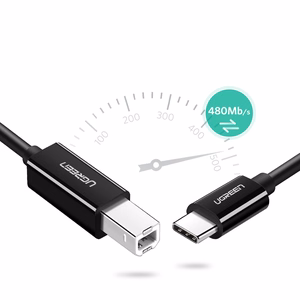 Ugreen US241 USB-C 2.0 - USB-B -kaapeli 1m - musta