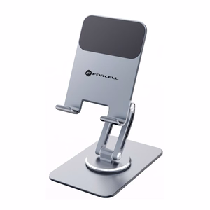 Pöytäteline puhelimelle ja tabletille taitettava Forcell F-Grip Fold Stand 2 360 harmaa