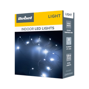 Jouluvalosarja, 20 mini-LED-valoa, kylmä valkoinen