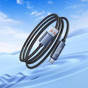 Hoco USB-A - USB-C -kaapeli 5A näytöllä 1 m X112 - musta