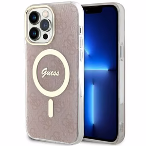 Guess 4G MagSafe suojakuori iPhone 14 Pro Max:lle - vaaleanpunainen