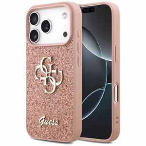 Guess Fixed Glitter Big 4G Suojakuori iPhone 17 Prolle - vaaleanpunainen