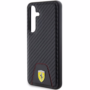 Ferrari Carbon Stitched Bottom suojakuori Samsung Galaxy S24:lle - musta