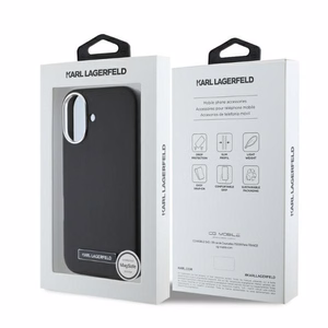 Karl Lagerfeld FW Metal Plate MagSafe Suojakuori iPhone 16:lle - Musta
