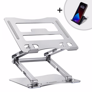 Wozinsky WRS-CPY75DSS Aluminum Laptop and Tablet Stand + Free Smartphone Stand - Silver