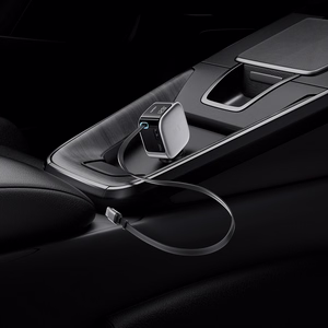 Cuktech CC903P car charger 100 W, with display and 70 cm retractable USB-C cable – gray