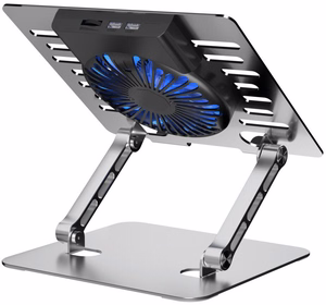 Säädettävä kannettavan tietokoneen jäähdytysteline ART P12 1 x USB A LED alumiini