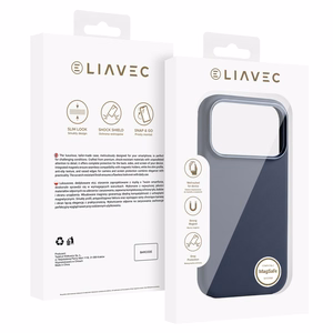 Liavec Silky suojakuori metallisella kamerakehyksellä Iphone 17 Pro Max -puhelimelle laivastonsininen