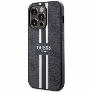 GUESS suojakuori IPHONE 14 Pro Max:lle MagSafe-yhteensopiva GUHMP14XP4RPSK (4G Printed Stripes) musta