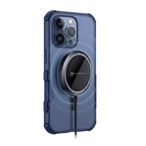 Case for iPhone 17 Pro Max / 18 Pro Max (low camera edge) Forcell F-Protect BumperX Premium compatible with MagSafe navy blue