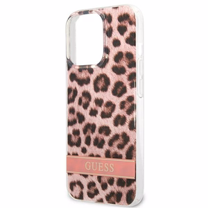 Guess GUHCP13LHSLEOP iPhone 13 Pro / 13 6.1" vaaleanpunainen/vaaleanpunainen kovakotelo Leopardi