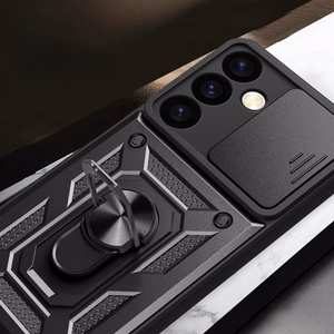 Hybrid Armor Camshield panssarisuojakuori Samsung Galaxy S24+:lle kamerasuojalla - musta