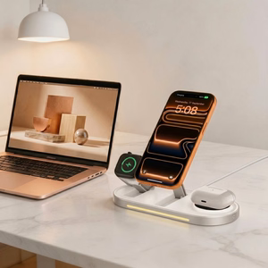 Tech-Protect A51 MagSafe 3-in-1 25W QI2.2 langaton laturi - valkoinen