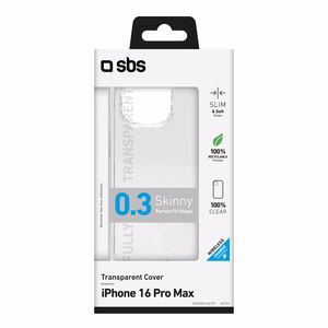 SBS Skinny -suojakuori iPhone 16 Pro Maxille - läpinäkyvä