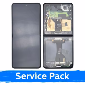 LCD Näyttö Samsung F766 Z Flip7 (sisäinen) kehyksellä / Jet Musta / (Service Pack)