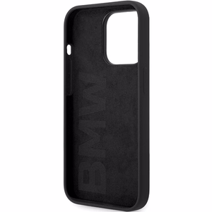 BMW BMHMP14LSILBK2 Suojakuori iPhone 14 Pro:lle - musta Signature Liquid Silicone MagSafe