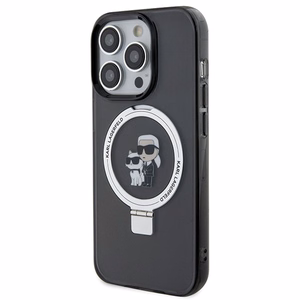 Karl Lagerfeld KLHMP15XHMRSKCK iPhone 15 Pro Max 6.7 musta/musta kovakuori Ring Stand Karl&Choupette MagSafe