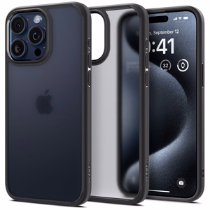 Spigen Ultra Hybrid iPhone 15 Pro Suojakuori - Kirkas Musta