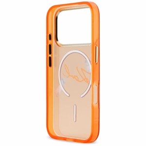 Karl Lagerfeld IML Choupettes Karl Script Logo MagSafe Suojakuori iPhone 17 Pro Max - Oranssi