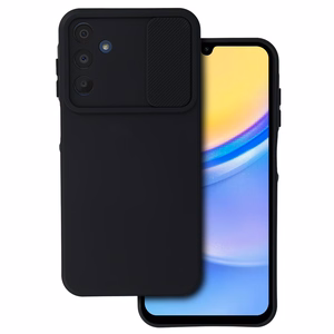 Camshield Soft Suojakuori Samsung Galaxy A15 4G/5G:lle musta