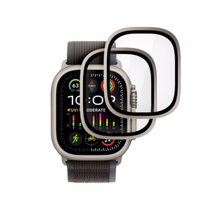 Tech-Protect 2-Pack Karkaistu Lasi Apple Watch Ultra 49mm - Hopeinen ja Musta
