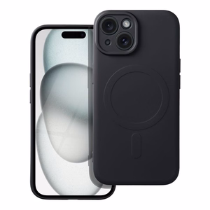 Case for iPhone 15 Silicone Mag Cover compatible with MagSafe (camera protection) black