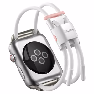Baseus säädettävä urheiluranneke Apple Watch 3/4/5/6/SE 38/40mm (LBAPWA4-A24) valkoinen-vaaleanpunainen