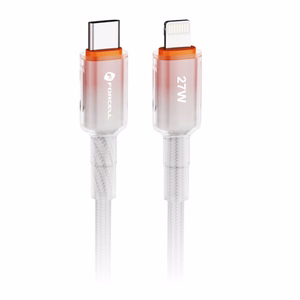 Kaapeli USB C - Lightning Forcell F-Energy PD 3A 27W Gradient 1 m C356 valkoinen