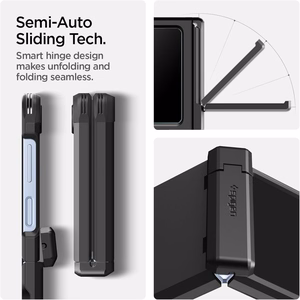 Spigen Tough Armor Pro Mag MagSafe Suojakuori Samsung Galaxy Z Flip 6 / 7 FE:lle - Musta