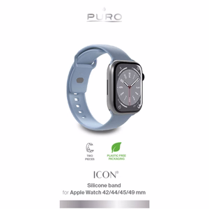 Puro Icon Silikoninen Hihna Apple Watch 38 / 40 / 41 mm:lle - Vaaleansininen (2 kpl)