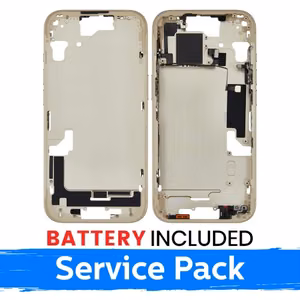 Apple iPhone 15 keskikehys + akku keltainen (service pack)