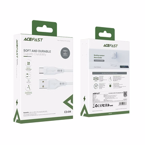 Acefast USB kaapeli - USB Type C 1.2m, 3A valkoinen (C3-04 white)