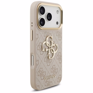 Guess 4G Big 4G Classic Logo Big Strap Metal Buttons -suojakuori iPhone 17 Pro - pinkki